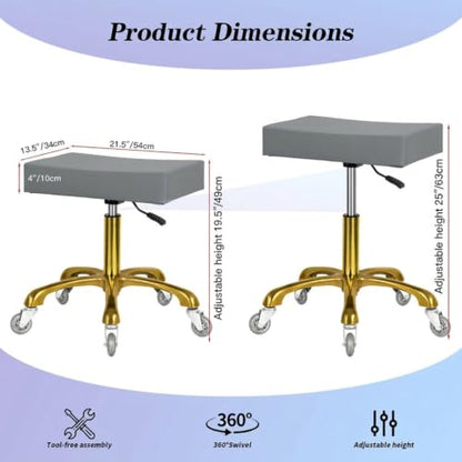 Antlu Rolling Stool Heavy Duty with Wheels Heavy Duty 450lbs, Grey - color: Grey