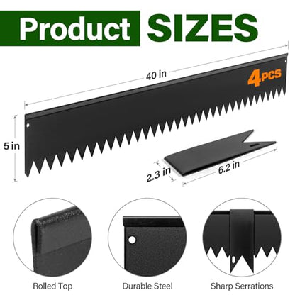 LAVEVE Galvanized Steel Landscape Edging 4-Pack, 40" L x 5" H (13Ft Total) - color: Black, size: 40"l X 5"h X 4 Pack