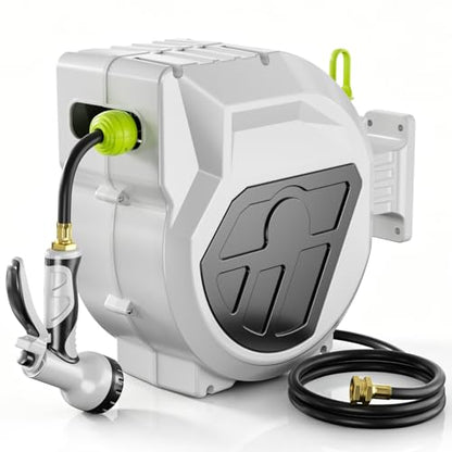 Retractable Garden Hose Reel, 1/2 Inch x 75ft, Wall Mounted Hose Reel - size: 1/ 2"75 FT