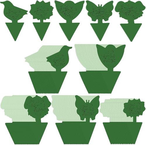 Qualirey 200 Sheets Fruit Fly Sticky Traps for Fruit Fly Gnat Trap for House Indoors Sticky Traps Catcher for Gnats Fungus Gnats Mosquito Catcher for Kitchen Outdoor Plants (Green) - color: Green, size: Classic Style