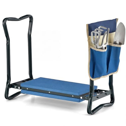 GIANTEX Garden Kneeler & Seat, Heavy-Duty Garden Bench, Blue with 1 Bag - color: Navy Blue, size: 23” x 11” x 19.5”