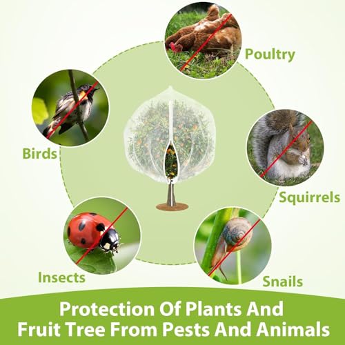 Large Fruit Tree Netting, 12X12FT Insect Garden Net, Zipper, Drawstring - size: 12*12FT