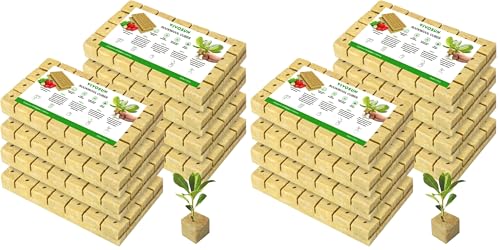 VIVOSUN 1.6 Inch Rockwool Cubes, Grow Cubes for Hydroponics, Cuttings, Cloning, Plant Propagation, Seed Startling, 8 Sheets 224 Plugs (Pack of 2) - size: 1.6"-224 Plugs (Pack of 2)