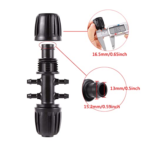 20 Pcs Barbed 6-Way 1/2 Inch to 1/4 Inch Irrigation Tube Fittings - size: 1/2 inch to 1/4 inch Barbed six-way