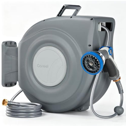 Automatic Water Hose Reel Retractable Garden Hose Reel 1/2 in x 65 ft - color: Dark Gray, size: 1/2 in x 65 ft