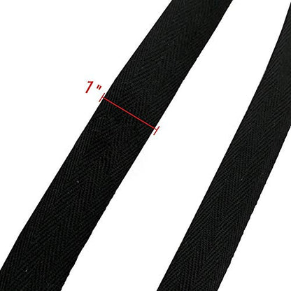 Natural Cotton Twill Tape 50 Yards 1 Inch Bunting Bias Tape Herringbone Webbing Tape Roll for Apron Sewing Dressmaking Craft (Black) - color: Black, size: 1inch