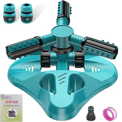 Lawn Sprinklerfor Yard,Upgrade Garden Sprinkler Automatic 360 Degree Rotating Irrigation Grass Water Sprinkler System, Built in 36 Units Angle Spray Nozzles-1Pack(Blue) - color: Blue