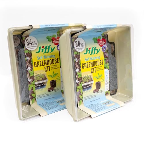 Jiffy Seed Starter Tray Kit, Self-Watering, Seedling Tray, 2 Pack - size: 2 Pack
