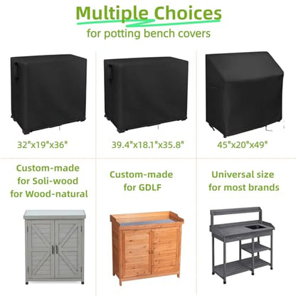 32 Inch Outdoor Potting Bench Cover for Patio Garden Cabinet with Storage