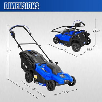 BILT HARD 40V Electric Cordless 17" Lawn Mower, 12" Trimmer & Leaf Blower Combo – 3x5.0Ah Batteries (2x20V), Dual Charger, 6-Position Cutting Height, 50L Bag
