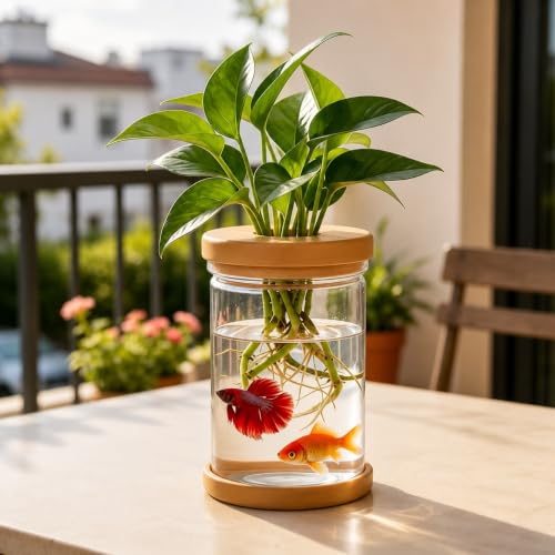 Plant Propagation Station, 2.76" W x 4.34" H Mini Hydroponic Glass Vase, Desktop Water Propagation Jar for Indoor Plants, Betta Fish Vase Gardening Gift for Plant Lovers
