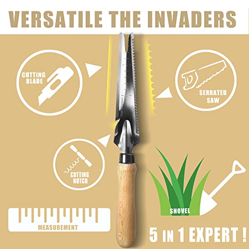 Betus Manual Hand Weeder - Multi Use Gardening Trowels for Easy Weed Puller, Digging, Cutting, Gauging, Transplanting, Rust-Proof and Anti-Scratch Garden Hand Shovel Weed Tool for Yard Lawn and Farm