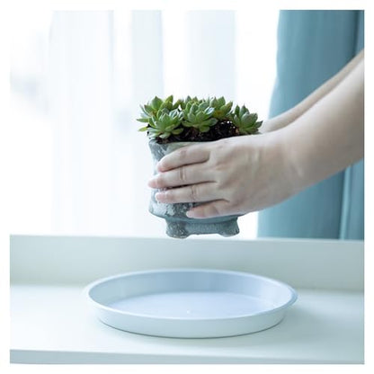 6 Pack 8 Inch White Plant Saucers Plastic Drip Trays for Pots - color: White, size: 8 Inch