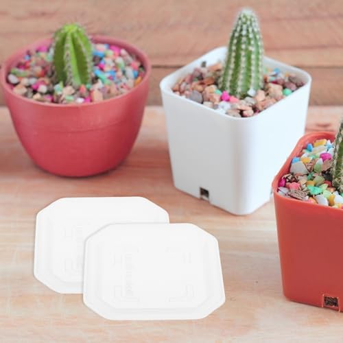 SUPVOX 30pcs Square Plant Saucers for Indoor Outdoor Use, 3-inch Thick Plastic Water Trays with Semi- Design, Flower Pot Drip Trays Suitable for Small Planters and Succulents