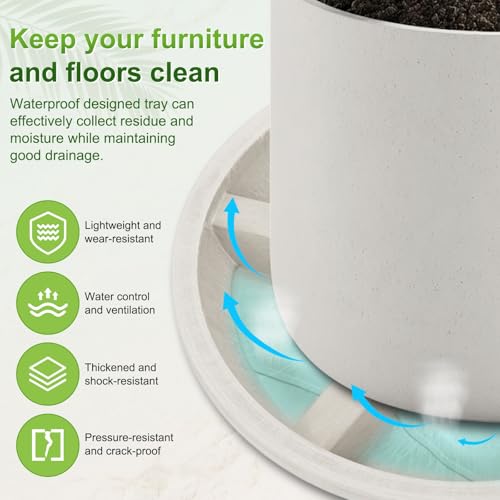 M METERXITY 2-Pack Plant Saucer, 10.04 Inch/25.5 cm Plastic Plant Trays Thicker for Pots/Indoor/Outdoor/Water Drainage and Protection, Flowerpot Drip Tray [Mocha] - color: Mocha