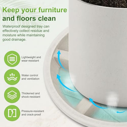 M METERXITY 2-Pack Plant Saucer, 10.04 Inch/25.5 cm Plastic Plant Trays Thicker for Pots/Indoor/Outdoor/Water Drainage and Protection, Flowerpot Drip Tray [Mocha] - color: Mocha