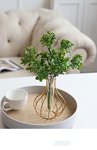 IvyMei Luxurious Nordic Gold Table Flower Vase Metal Frame Glass Tube - color: Gold 10