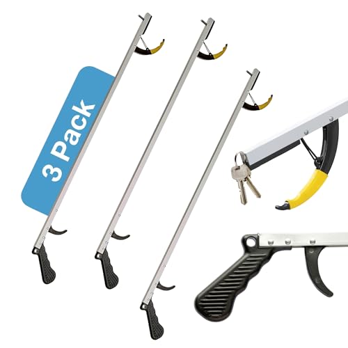 Sammons Preston Reacher with Super Strong Magnet, 32 Inch, Grabber Reacher Tool, Lightweight Trash Picker Grabber & Garden Nabber, Aluminum Picker Up Tool & Reaching Claw, Dressing Assist Tool, 3 Pack - color: 32" Long, Super Strong Magnet, size: 3 Pack