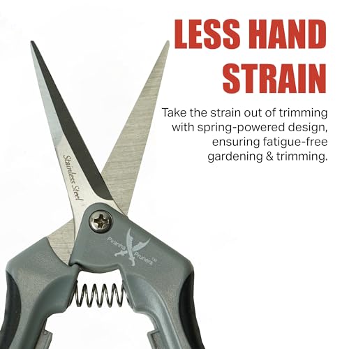 Piranha Pruner Trimming Scissors Garden Shears, Plant Trimmers, Gardening Hand Tools, Straight Stainless Steel Blade
