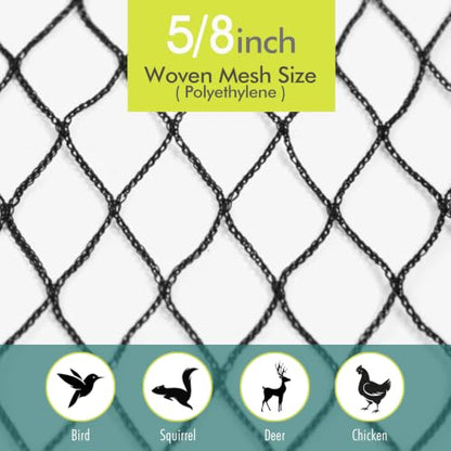 Bird Netting for Garden, Fetanten 7.5 x 33FT Netting for Garden Protection - size: 7.5 x 33FT