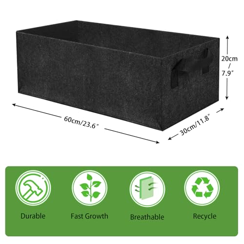 3 Pcs Plant Grow Bags Breathable Square Fabric Raised Garden Bed 9.5 Gal - size: 60x30x20cm-3 Pack