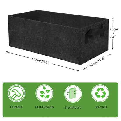 3 Pcs Plant Grow Bags Breathable Square Fabric Raised Garden Bed 9.5 Gal - size: 60x30x20cm-3 Pack