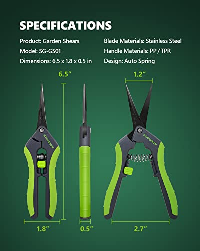 6.5" Gardening Scissors, Ultra Sharp Plant Trimming Scissors - size: 6.5 Inch Straight*2