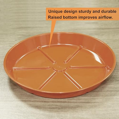 Plant Saucer Pot Tray 8 inch, 6 Packs Flower Planter Saucers and Drip Trays, Terracotta - color: Terracotta, size: 8" - 6 Pack