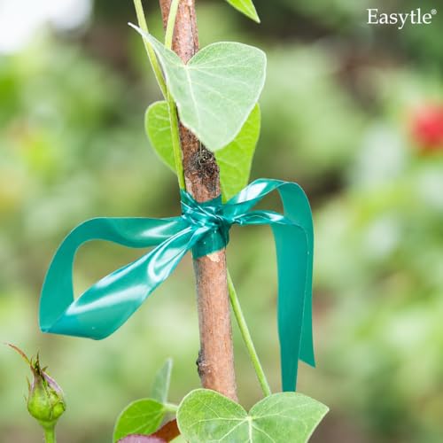 Easytle 4 Pack x 150 ft Stretch Tie Tape Roll, 1/2" Garden Tie Tape, Thick Sturdy Plant Ribbon Garden Green Vinyl Stake Gardening Tools for Indoor Outdoor Patio Plant Use - size: 300 ft (Pack of 2)