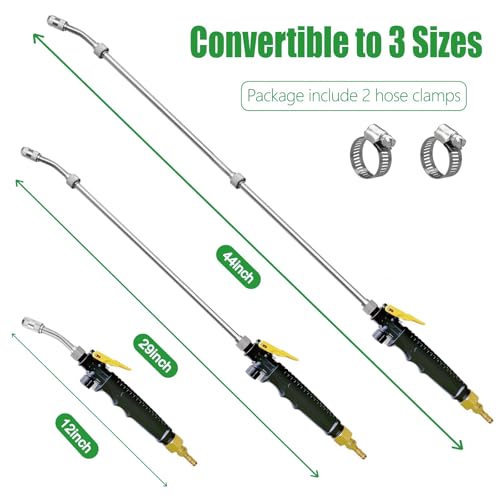 Sprayer Wand,Adjustable Universal Sprayer with 3/8" Brass Barb, Stainless Steel Replacement Sprayer Wand with Shut off Valve (44 Inches Sprayer Wand) - color: 44 Inches Sprayer Wand - 3/8" Barb