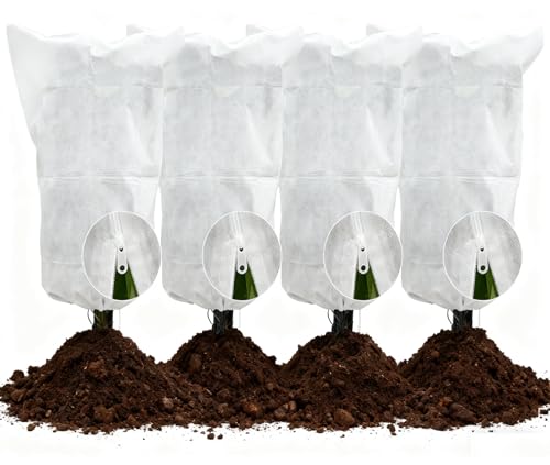 EAONE Plant Covers Freeze Protection 47x71”, Set of 4 Winter Frosts Cloth for Outdoor Plants, Reusable Frost Blankets Tree Wrap Protector for Shrub Cold Weather Bird Insect Prevention, White - color: White, size: 47"W x 71"H (4 Pack)