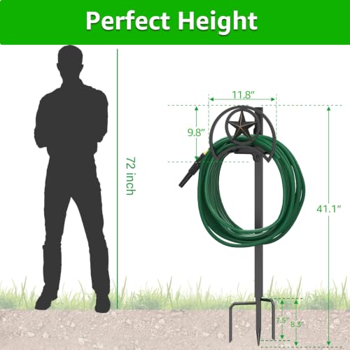 Garden Hose Holder Freestanding Holds 125-Feet of 5/8-Inch Hose Heavy Duty