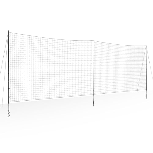 Ball Stop System - Soccer Backstop Net, Heavy Duty, High Impact, Practice Barrier - size: Socketed - 4 inch Net, style: 30FT X 12FT