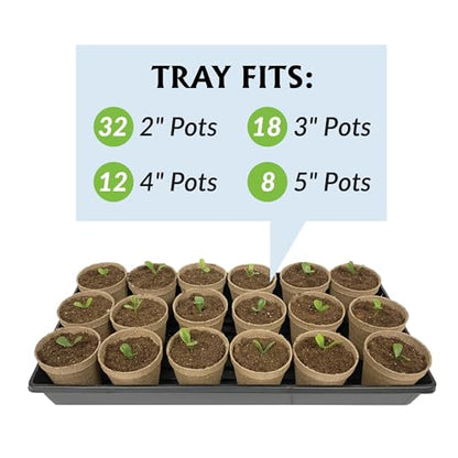 Jiffy Plant Germination Tray - Watertight, Lightweight - 10.75 x 21 in, 2 in Tall - 10-Pack - Plastic - style: 10 Trays