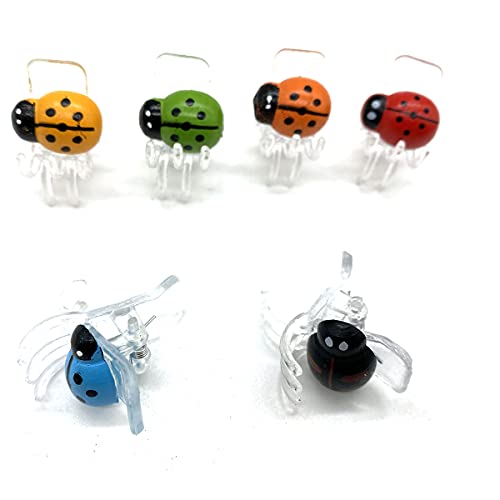 30 Pcs Colorful Ladybug Orchid Clips, Garden Plant Vine Support Clips Flower Clips