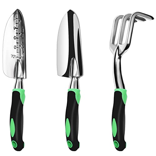 Garden Tool Set，100% Thicker Aluminum Gardening Kit,3 Pack