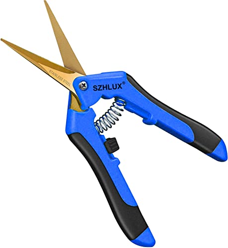 SZHLUX 6.5 Inch Gardening Scissors Hand Pruner Pruning Shears (1, Blue) - color: Blue
