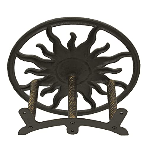 Zeckos Garden Hose Holder Sun 11.5 Inch Cast Iron Bronze - color: Sun - Bronze