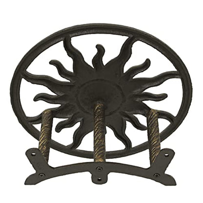 Zeckos Garden Hose Holder Sun 11.5 Inch Cast Iron Bronze - color: Sun - Bronze
