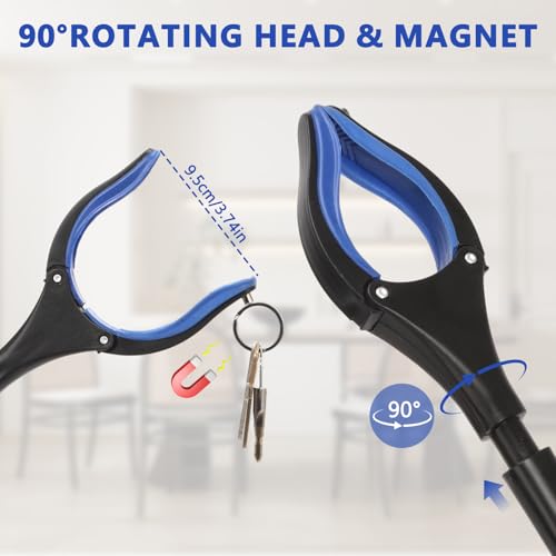 2 Pack Grabber Reacher Tool, 31” Foldable Pickup Tool for Seniors - color: Blue, size: 31"