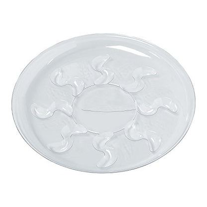Idyllize 5 Pieces of 14 inch Clear Thick Plastic Heavy Duty Sturdy Plant Saucer Drip Trays for pots (14'') - size: 14"