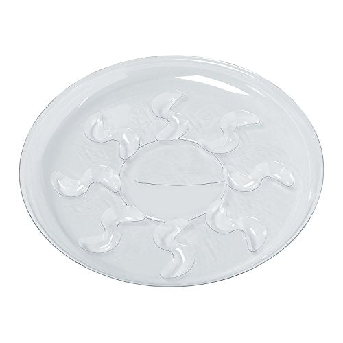 Idyllize 5 Pieces of 14 inch Clear Thick Plastic Heavy Duty Sturdy Plant Saucer Drip Trays for pots (14'') - size: 14"