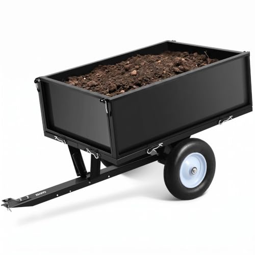 Garvee 500 LBS ATV Trailer, Heavy Duty Tow Behind Lawn Mower Trailer, Black - size: 500 LBS