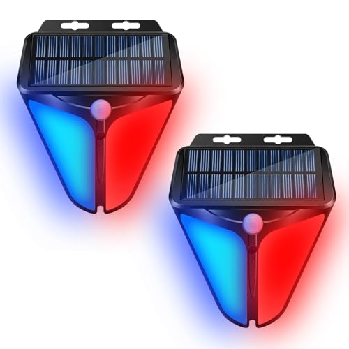 Aolyty Solar Motion Sensor Alarm Light with Siren, 4 Modes, 2 Pack