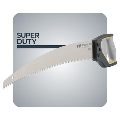 Woodland Tools Super Duty D-Handle Pruning Saw – Curved Tree Saw with Hardened Steel Blade, Aggressive Teeth, Non Slip Grip – Manual Tool for Limb Cutting, Branch Removal, and Yard Work - style: Super Duty D-Handle Saw
