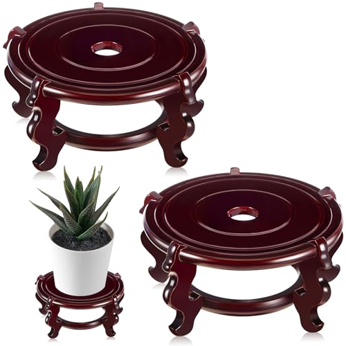 Geetery 2 Pcs 4–12 in Oriental Wooden Plant Stand Indoor Vase Stand, 6 in - size: 6 in