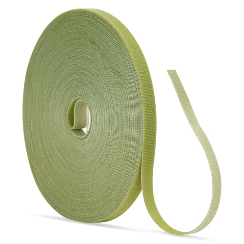 KINGLAKE Garden Ties Plant Tape Ties Nylon Plant Tape Strap 65.6 Feet Plant Support Tape Reusable Garden Tape 1/2'' Army Green Plant Tape For Climbing Plants,Tomato,Vines,Cables,Flowers,Indoor Outdoor - color: Army Green