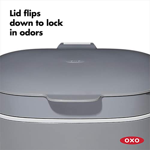 OXO Good Grips Easy-Clean Compost Bin, Charcoal, 1.75 Gal/6.62 L - color: Charcoal, size: 1.75 Gallon