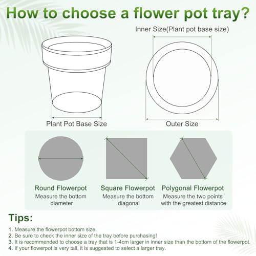 M METERXITY 2-Pack Plant Saucer, 9.65 Inch/24.5 cm Plastic Plant Trays Thicker for Pots/Indoor/Outdoor/Water Drainage and Protection, Flowerpot Drip Tray [Green] - size: 9.65 in
