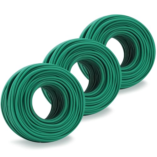 YDSL 100 Feet Soft Tie for Plants, 3 Pack Green Twist Garden Ties Gardening Supplies for Supporting Climbing Plants, Tomatoes, Vegetables, (Diameter - 2.5MM) - size: 300feet